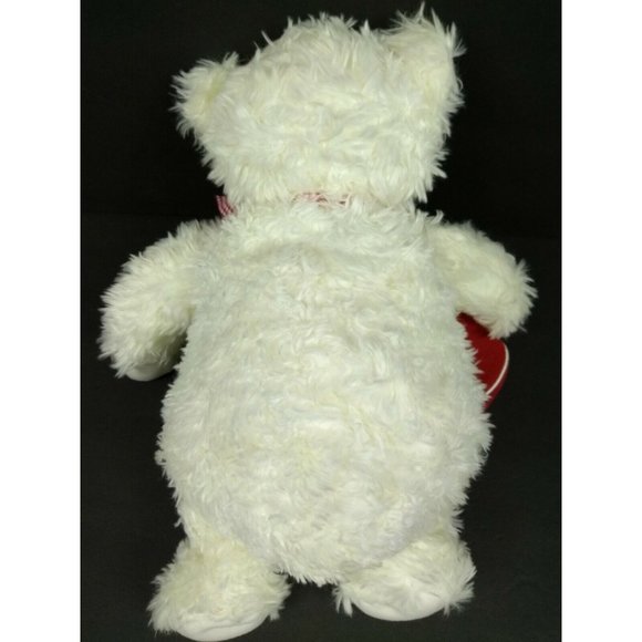 Hallmark "From My Heart" White 14" Valentines Day Bear Plush/Heart Gift Zip Bag - Picture 8 of 12